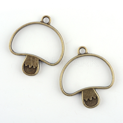 Rack Plating Alloy Open Back Bezel Pendants X-PALLOY-S047-35F-FF-1