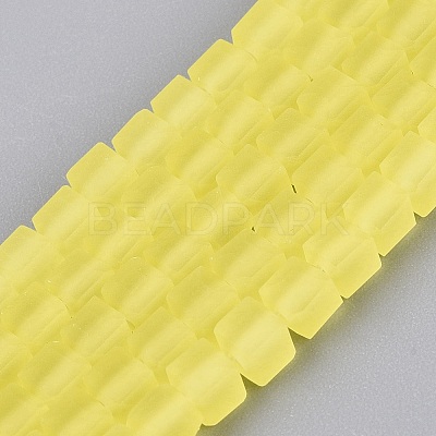Transparent Frosted Glass Beads Strands GLAA-N072-01A-A20-1