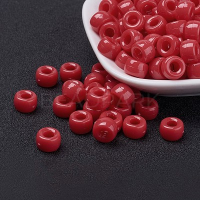 Opaque Acrylic European Beads X-PL338-5-1