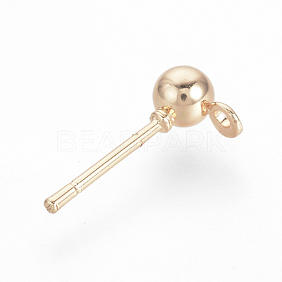 Iron Ball Stud Earring Findings KK-R071-09RG-1