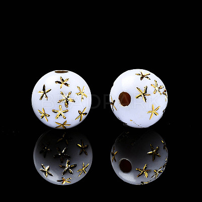 Craft Style Opaque White Acrylic Beads LS-MACR-N012-11-B02-1