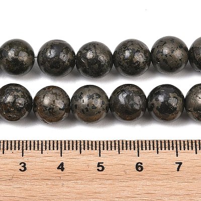 Natural Pyrite Beads Strands G-P303-01-8mm-16-1