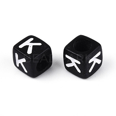 Initial Acrylic Horizontal Hole Beads OACR-ZX006-35K-1