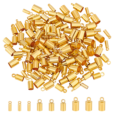 150Pcs 3 Style Brass Cord Ends KK-UN0003-75-1