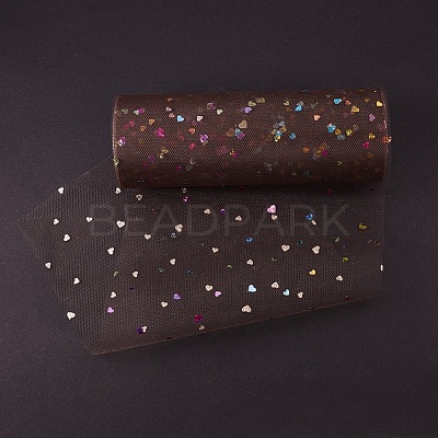 Heart Glitter Sequin Deco Mesh Ribbons OCOR-BC0007-26-1
