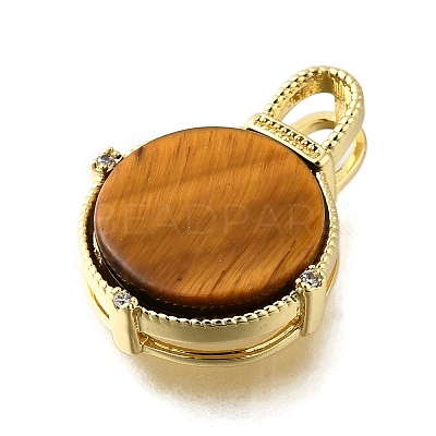 Brass Micro Pave Cubic Zirconia Pendants KK-S523-16G-A-1