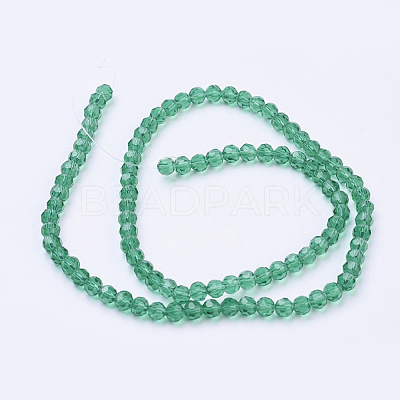 Faceted(32 Facets) Round Glass Beads Strands X-EGLA-J042-4mm-13-1