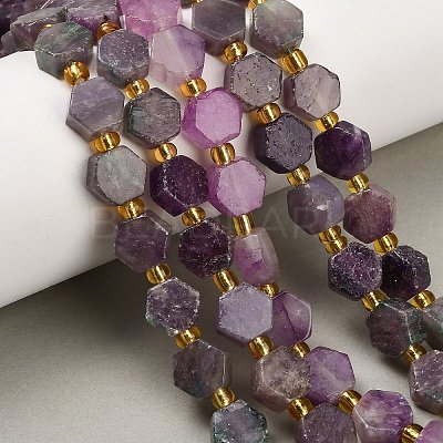 Natural Lepidolite/Purple Mica Stone Beads Strands G-F833-B03-01-1