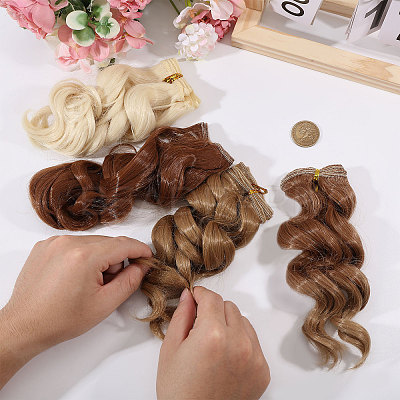 4Pcs 4 Colors High Temperature Fiber Doll Hairs DIY-GL0006-26-1