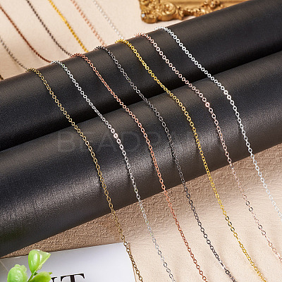 Brass Coated Iron Flat Cable Chains CH-TAC0007-02AB-1