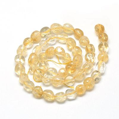 Natural Citrine Beads Strands G-R445-6x8-16-1