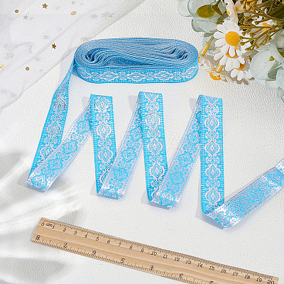 Ethnic Style Polyester Jacquard Ribbon OCOR-WH0078-478A-02-1
