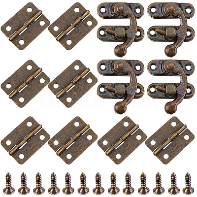 4Pcs Zinc Alloy Wooden Box Lock Catch Clasps DIY-CL0001-35-1