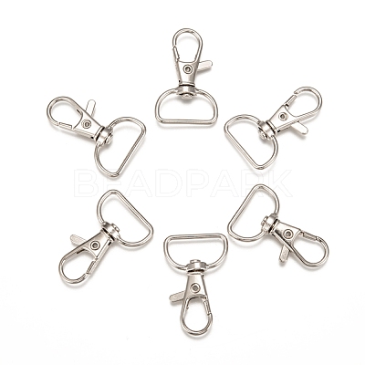 Zinc Alloy Swivel D Rings Lobster Claw Clasps X-E341-8-1