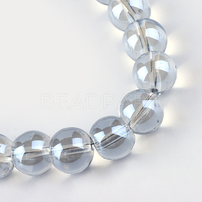 Electroplate Glass Beads Strands X-EGLA-Q062-8mm-A07-1