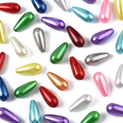 172Pcs 102G ABS Plastic Imitation Pearl Teardrop Beads MACR-FS0002-24-1