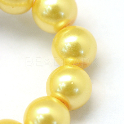 Baking Paint Pearlized Glass Pearl Round Bead Strands HY-Q003-6mm-67-1