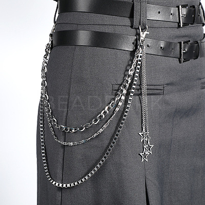 Alloy Star Charms 3 Layer Chain Belts for Pants FS-WG5CAFD-01-1
