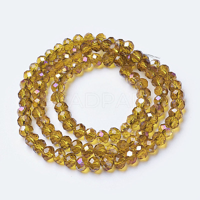 Electroplate Transparent Glass Beads Strands EGLA-A034-T8mm-F05-1