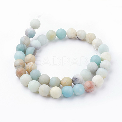 Natural Flower Amazonite Bead Strands G-G735-61F-10mm-1