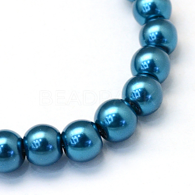 Baking Paint Pearlized Glass Pearl Round Bead Strands HY-Q003-6mm-06-1