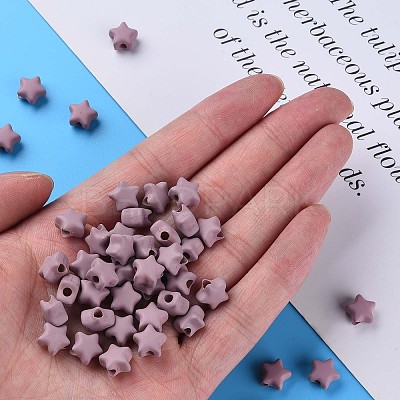Spray Painted Acrylic Beads MACR-S373-45-O03-1