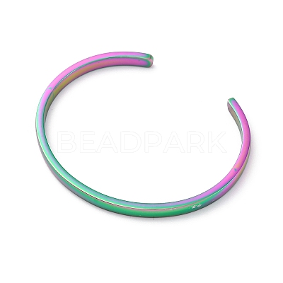 Ion Plating(IP) 304 Stainless Steel Cuff Bangles STAS-I110-10-4mm-M-1