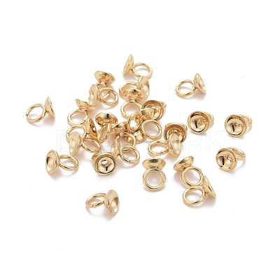 201 Stainless Steel Bead Cap Pendant Bails STAS-L244-27B-G-1