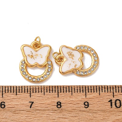 304 Stainless Steel Rhinestone Pendants STAS-U061-11G-1