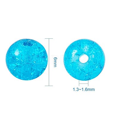 Spray Painted Crackle Glass Beads CCG-PH0002-01-6mm-1