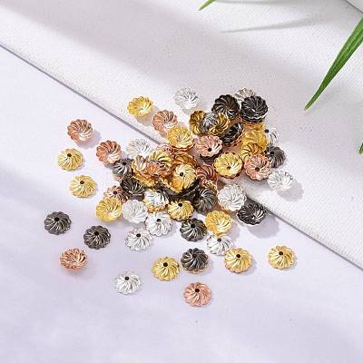 Brass Flower Bead Caps X-KK-O043-02-1