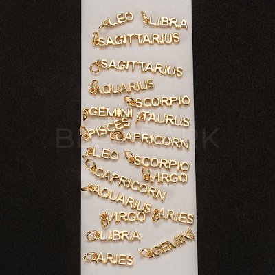 24Pcs 12 Style Golden Brass Pendants KK-LS0001-45-1
