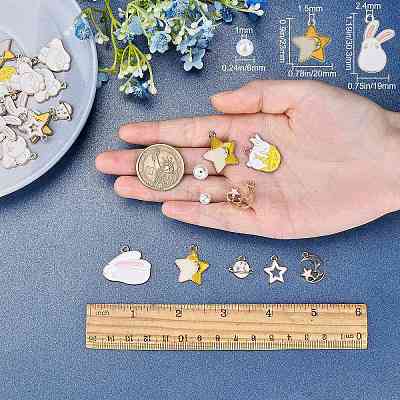 SUNNYCLUE Rabbit Theme Dangle Earring DIY Making Kit, Including Alloy  Enamel Pendants, Glass & Flocky Acrylic Beads, Brass Earrings Hooks & Pins  