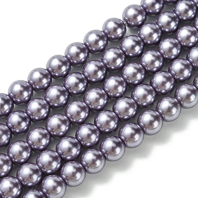 Eco-Friendly Dyed Glass Pearl Round Beads Strands HY-A008-8mm-RB116-1