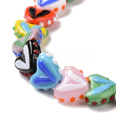Heart Handmade Lampwork Beads Strands LAMP-G150-01B-1