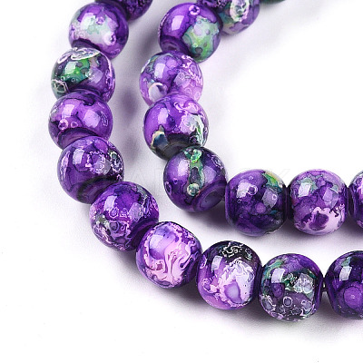 Baking Paint Glass Beads X1-DGLA-N003-8mm-A07-1