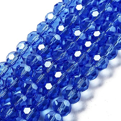 Electroplate Transparent Glass Beads Strands EGLA-A035-T10mm-A14-1