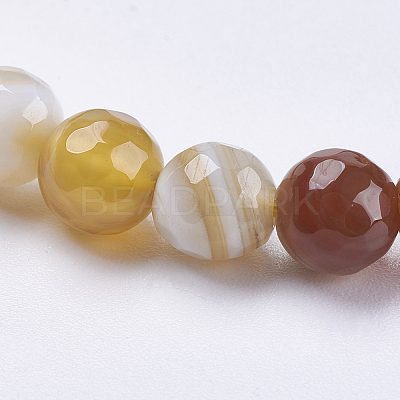 Natural Striped Agate/Banded Agate Beads Strands G-P364-14-6mm-1
