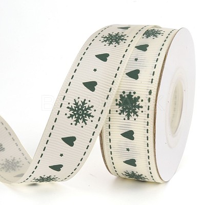 Christmas Theme Polyester Grosgrain Ribbon PW-WG86446-08-1