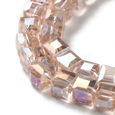 Electroplate Glass Beads Strands EGLA-D018-6x6mm-75-1