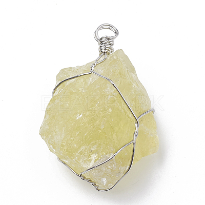 Natural Citrine Pendants G-Q993-01-1