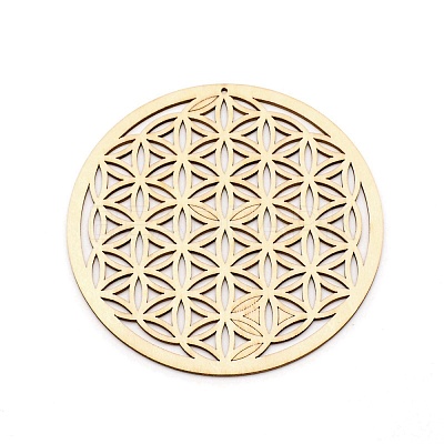Unfinished Wood Sacred Geometric Wall Art DIY-WH0304-065D-1