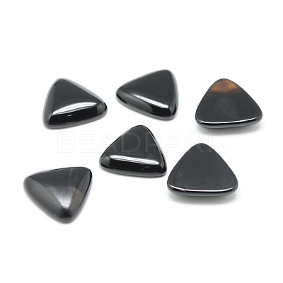 Natural  Black Agate Gemstone Cabochons G-T025-10x10mm-05-1