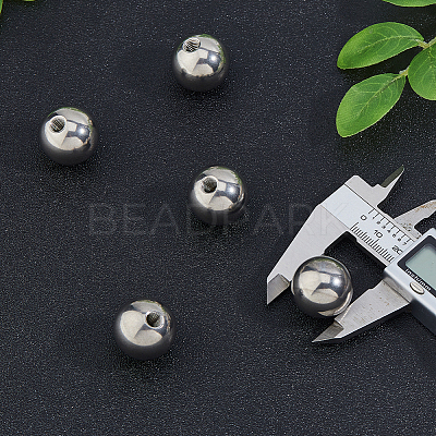 5Pcs 304 Stainless Steel Round Cord End Caps STAS-FH0002-40C-1