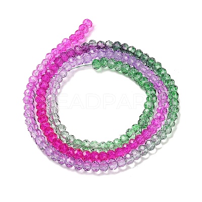 Transparent Painted Glass Beads Strands X1-DGLA-A034-T1mm-A06-1