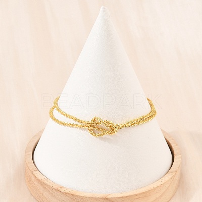 Brass Chain Knot 2-Strand Bracelets for Women KK-CBA68DA-17A-G-1
