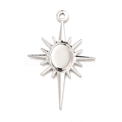 Rack Plating Brass Pendant Cabochon Settings LS-KK-E067-29P-1