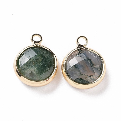 Natural Moss Agate Charms G-C023-04-1