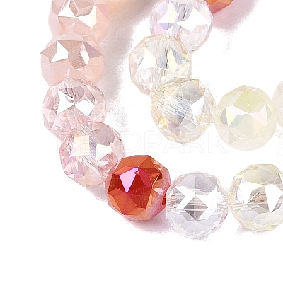 Electroplate Imitation Jade & Opaque & Transparent Glass Beads Strands EGLA-Q135-8MM-A14-1