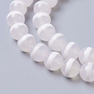 Natural Tibetan dZi Agate Beads Strands G-P425-03E-8mm-1